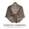 Novo cachecol de cashmere para outono e inverno, de alta contagem de fios, quente, tricotado, com design triangular vazado, cor sólida elegante, perfeito como xale de sobreposição