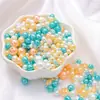 3-8mm ABS Furo Reto Pérolas de Imitação Redondas Contas Artesanais DIY Pulseira Colar Materiais para Miçangas Acessórios de Vestuário