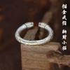 Anillo de gato de la suerte auspicioso de plata de 999.9 pies con detalles dorados diseño retro de nicho estilo nacional suerte personalidad temperamento joyería