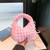 Bolso Nube Plisado al por Mayor Transfronterizo Bolso Puff Portátil Personalizado de Moda para Mujer Gran Capacidad Color Sólido Hombro Cruzado