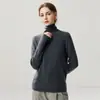 Otoño e Invierno Nueva Camiseta Base de Punto de Cachemira Moda Suave Delicada Color Sólido para Mujer Versátil Simple Cuello Alto
