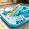 Alberca inflable para niños transfronteriza para uso en casa, piscina de pelotas oceánicas para niños, piscina de juegos con tobogán y rociador de agua para la familia