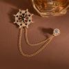 Broche de corrente com borla estilo náutico de moda para terno masculino, pino de lapela simples anti-luz