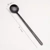 Colher pequena redonda de aço inoxidável, colher de café, colher para bolo e sobremesa, colher para misturar leite em pó e mel, colher de cabo longo para mexer ninho de pássaro atacado