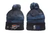 Chapéu de Lã Novo Transfronteiriço Chapéu de Tricô NFL Outono e Inverno Chapéu Quente Bordado Camada Dupla Forrado com Fleece Chapéu de PomPom de Pelo Masculino e Feminino