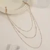 Cadena para el Cuerpo Multicapa Lisa de Cadena Elegante Normcore Transfronteriza para Mujer Joyería de Cadena Sexy sin Espalda Moda Europea y Americana