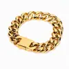 Minimalista Europeo y Americano Hip-Hop Metal Cadena Trenzada Cadena Cubana 13mm de Ancho Pulsera