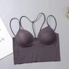Chic Pequeño Diseño Superior Sentido Anti-carrera Ligero Envoltura Pecho Sin Marcas Seda de Hielo Camiseta Halter para Mujer Adelgazante Espalda Hermosa Chaleco Pequeño
