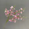Arreglo de Flor de Orquídea Pequeña 3D Simulado, Orquídea Danzante Colores de Otoño, Arte Floral para Bodas, Flores Artificiales, Materiales Florales Ligeros Morados