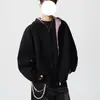 Moletom com zíper e capuz exclusivo para homens e mulheres, novo modelo da primavera de 2026, design com capuz em blocos de cor, top de nicho