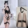 Lencería Sexy Flor de Durazno Romántica Sexy Perspectiva de Tres Puntos Gato Uniforme Coqueto Conejita Archivo Abierto Deseo Puro 272