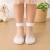 Calcetines de Verano Nuevos para Niñas, Calcetines de Seda Ultradelgados, Calcetines de Encaje Transpirables y Frescos para Niñas, Estilo Princesa, Calcetines Cortos Delgados