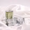 Botella de perfume 30ml botella de vidrio cuadrada plana botella de perfume vacía hombro para limpiar botella de perfume de vidrio con tapa botella de perfume fondo grueso