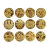 Juego Completo de Doce Monedas Conmemorativas del Zodiaco, 12 Monedas del Zodiaco Europeas y Americanas, Regalo para Amigos, Regalos Bancarios y de Seguros