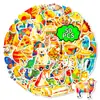 Nuevo Set de 56 Pegatinas de Graffiti Lindas Dibujadas a Mano y Coloridas con Temas de Animales y Comida, Estilo Pintura al Óleo, Pegatinas Divertidas y Creativas para Niños