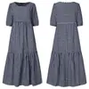 Vestido Casual Feminino Amazon de Comprimento Médio, Manga Longa, Xadrez, com Babados, Soltinho e para Festa, Comprimento até o Meio da Panturrilha