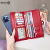 Cartera para Mujer 2026 Nuevo Modelo Cartera Anti-Magnética Rfid Bolso de Mano de Cuero Retro Aceite y Cera Cartera Larga Multifuncional para Mujer