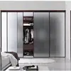 Puertas correderas de cocina y balcón hechas a medida en todo el país, de aleación de titanio-magnesio-aluminio, con marcos ultraestrechos, puertas de cristal de onda larga de tres hojas