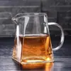 Copa de equidad de vidrio transparente de fondo cuadrado para oficina, juego de té de mar de té, copa de té de flores de vidrio de borosilicato alto, copa uniforme
