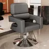 Silla giratoria con reposabrazos elevable de acero inoxidable para barbería, silla reclinable para estilismo y corte de cabello para salón de peluquería