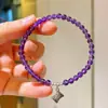 Plata de Ley 925 4mm Amatista Púrpura Real Uruguaya Sobre de Amor Pulsera Básica para el Día a Día Pulsera