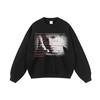 Sudadera con capucha con estampado antiguo europeo y americano, estilo callejero americano, marea nacional, perezosa, con lavado de agua y manga larga, para hombre y mujer.