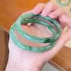 Nuevo Pulsera de Vidrio Estilo Chino, Pulsera Natural de Flor de Durazno, Pulsera de Jade Hielo Transparente de Alta Calidad, Rosa Translúcido, Regalo para Niñas Jóvenes