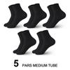 Calcetines Negros Calcetines de Hombre Algodón Desodorante Deportes Otoño e Invierno Algodón Alto Media Caña Color Puro Calcetines de Moda