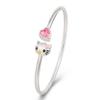 Pulsera de Diamantes con Forma de Corazón de Gato Pulsera Plata Linda Dulce Padre-hijo Pulsera Viva Linda Pulsera de Gato de Dibujos Animados para Mujer
