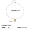 Taina Moda Transfronteriza Estilo Nuevo Fresco y Dulce Fruta Limón Flor Hoja Colgante Cadena Collar Ajustable para Mujer