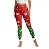 Calça Yoga de Cintura Alta para Mulheres com Estampa Digital 3D de Floco de Neve de Árvore de Natal Amazon Transfronteiriça, Leggings de Cintura Alta para Festa com Levanta Bumbum