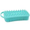 Nuevo cepillo de baño cuadrado de silicona con gancho, cepillo de baño de champú de doble cara, cepillo de tacto suave para bebé, venta al por mayor