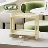 Prateleira de Armazenamento de Mesa para Desktop Porta-Copos de Camada Dupla Organizador de Banheiro Essencial para Dormitório Prateleira de Armazenamento de Cosméticos Multicamadas Atacado