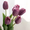 Flor artificial com Yang, toque hidratante, tulipa artificial, decoração de flor artificial, sala de estar, segurando flores, foto, rosa, branco