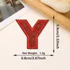 Parches bordados de letras inglesas 26 y números con lentejuelas rojas más vendidos transfronterizos con adhesivo termofusible para decoración de ropa