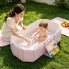 Bañera de Plástico Plegable Popular Transfronteriza para Niños, Bañera para Bebés de Uso Doméstico, Cubeta de Baño para Bebés Sentado-Acostado, Recipiente de Agua