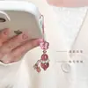 Colgante Mini de Cristal de Gama Alta Cadena de Memoria USB Rosa Cadena de Teléfono Exquisita de Nicho Pulsera de Amuleto de Buena Suerte