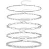 Joyería transfronteriza europea y americana exquisito conjunto de 5 piezas pulsera tobillera apilada ajustable de moda para mujer joyería para mujer Venta al por mayor