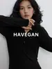 Camiseta Interior de Manga Larga de Lana Havegan/Tencel para Mujer Estilo Nuevo 2026 Cuello Mao Ajuste Ceñido Elástica