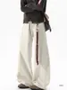 Pantalones holgados de pierna ancha, estilo retro deconstruido, retazos curvos, marca de moda, pantalones de trabajo, pantalones casuales para hombre, estilo americano de otoño