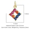 Nuevos Accesorios de Joyería para Mujer Cobre Microincrustación Circonia de Color Pendientes Collar Colgante DIY Accesorios Versátiles