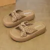 Sandalias de Exterior para Mujer Estilo Nuevo con Suelas Gruesas, que Aumentan la Altura, Lazo, Plataforma, Zapatos de Playa, Moda Casual de Verano 2026
