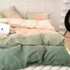 Algodón Lavado Ropa de Cama Sábanas para Cama Juego de Funda Nórdica de Cuatro Piezas Juego de Cama Individual y Doble para Dormitorio de Estudiantes Juego de Tres Piezas para Todas las Estaciones