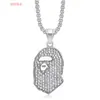 Venta Caliente Nacional Marca Popular Hip-Hop Europea y Americana Acero de Titanio Chapado en Oro Diamante Mono Bape Accesorios Colgante Collar
