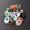 25*20MM Cristal de Jade Natural Furo Deslocado Fecho Princesa Acessórios para Colar Brincos Pingente DIY Atacado