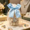 Bolsa de regalo de malla con lazo, bolsa de almacenamiento con cordón, bolsa de embalaje para recuerdos, bolsa de regalo para perfume, bolsa de almacenamiento para joyas
