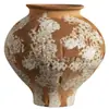 Jarrón de Cerámica de Jingdezhen, Jarrón de Cerámica Rústica para Flores Frescas, Decoración Hecha a Mano Nostálgica Vintage para Casa de Huéspedes y Hotel, Pieza Personalizada Estilo Wabi-Sabi