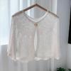 Celebridade da Internet Fivela de Pérola Xale Protetor Solar Feminino Roupa Externa de Verão Roupa para Sala com Ar Condicionado Ombreira Colete Versátil Cardigan de Tricô de Seda Gelada