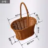 Cesta de Mão Trançada, Cesta de Armazenamento para Exterior, Cesta de Frutas, Cesta de Legumes, Cesta de Piquenique, Cesta de Rattan, Cesta Trançada de Rattan, Cesta de Compras para Supermercado