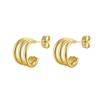 Pendientes de acero de titanio con personalidad europea y americana de Emin Jewelry, pendientes exagerados, pendientes de moda sencillos para mujer, estilo geométrico frío.